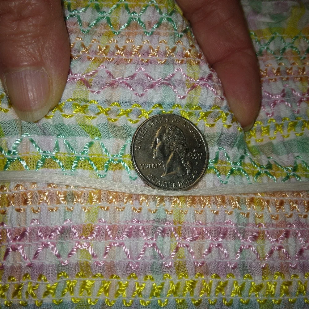 Pop Smocked Seersucker Pastel Gingham with 6 inches of Smocking. 8 Yard Bolt